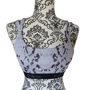 Aurum Limitless White Snakeskin Print Sports Bra Size Small